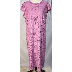 Ann Taylor Sheath Dress Lilac Purple Lace Formal Fitted Pencil Classic